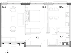 2-ком, 50.8 кв.м., 5/7эт.