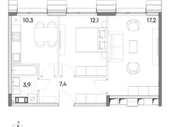 2-ком, 50.9 кв.м., 4/7эт.